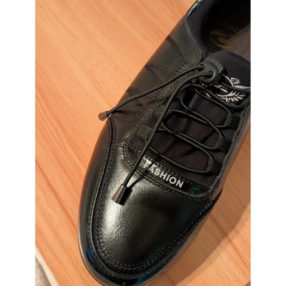 SG Fashion Men's Black Leather Lace Up Casual Driving Shoes Size 8.5  or 9‎